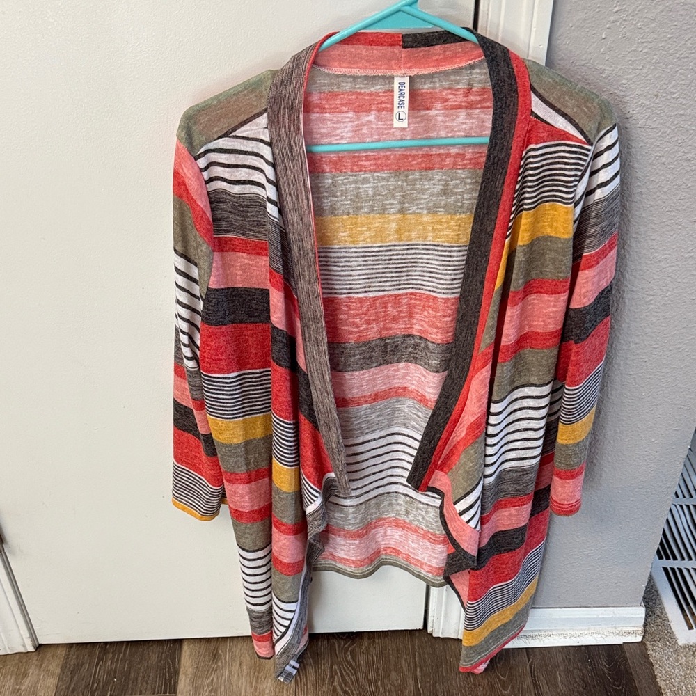 Lightweight Multicolor Striped Cardigan